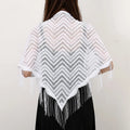 Fashion Lace Hollow Tassel Triangle Scarf Embrodiery Women Headscarf Female Spring Summer Shawls Scarves Long Veil Floral Scarf Quick Pick Grocers