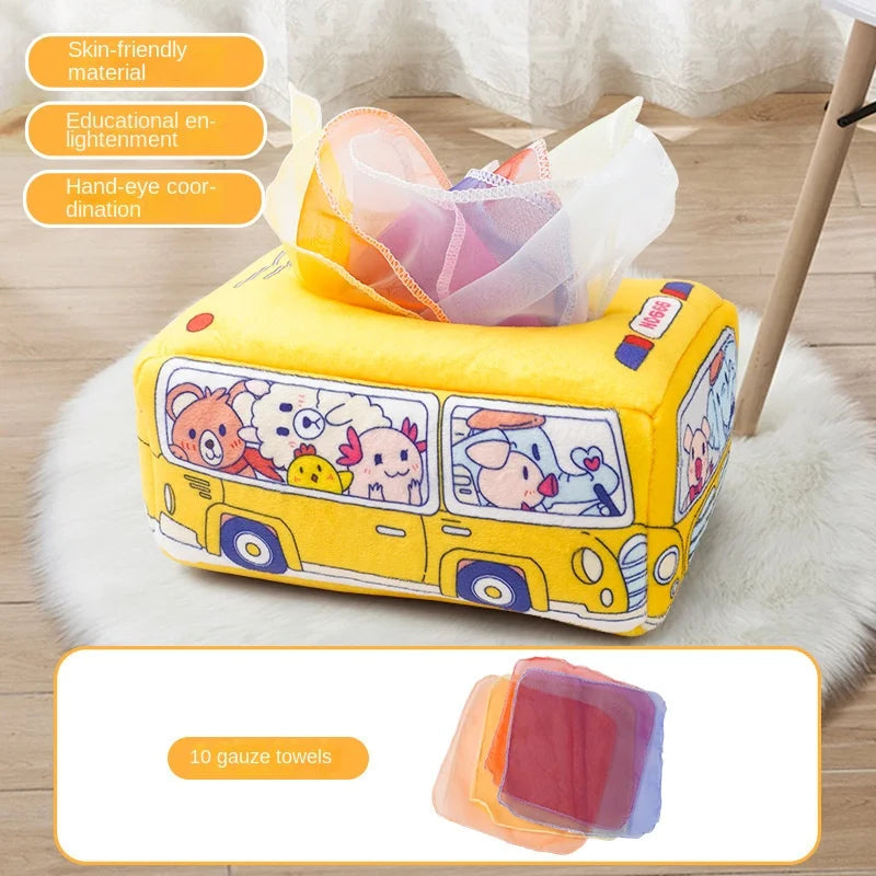Baby Montessori Toy,Magic Tissue Box,Educational Learning Activity Sensory Toy For Kids Finger Exercising  Busy Board Baby Game Purest Peak