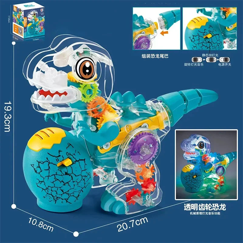 Light Up Transparent Gears Police Car Toy for Kids Bump and Go Toy Car for Boys Girl Educational Baby Toys Car Music LED Effects Quick Pick Grocers