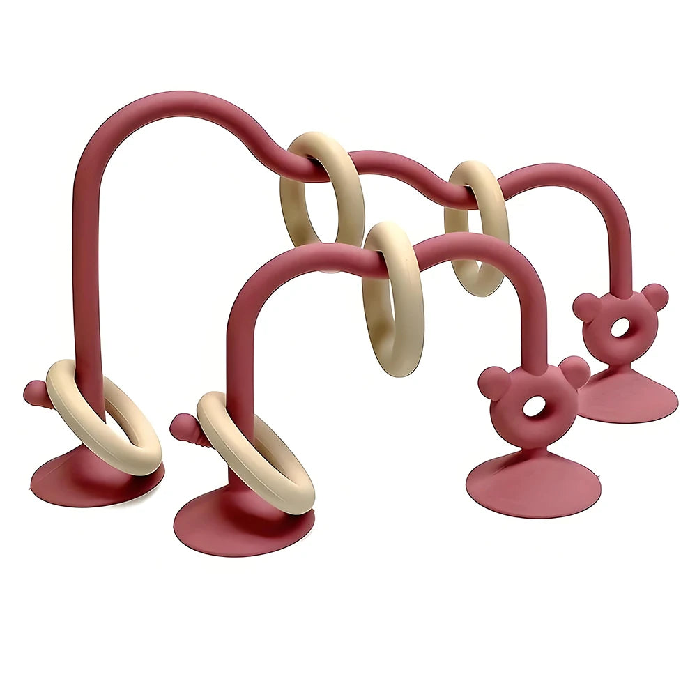 Silicone Children's Silicone Desktop Toys Bead Wrap Baby Early Learning Puzzle Game Toys Highchair Desktop Adsorption Toys Purest Peak