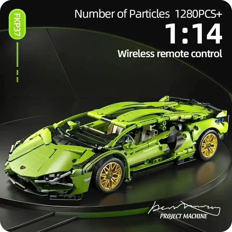 TOYLINX 1280Pcs Technical Building Blocks Racing Car Model Remote Control Electric RC Car Version Optional Construction Toys Quick Pick Grocers