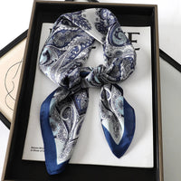 2025 New Fashion 70X70cmPrinted Women's Scarf Pashmina Silk Scarf Square Shawl Decorative Headband Neck Luxury Design Bandana Quick Pick Grocers