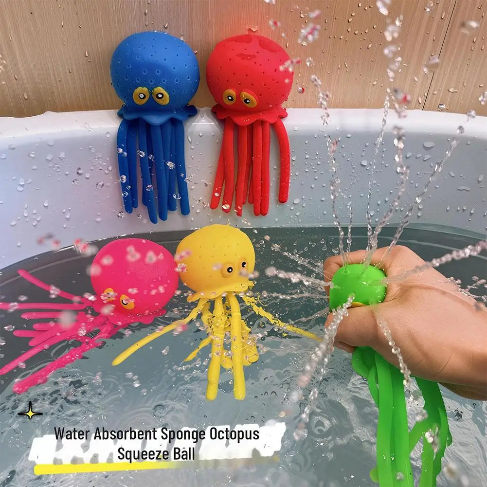 Baby Bath Toys Sponge Water Absorbing Octopus Squeezing Stress Relief Toys Summer Swimming Play Water Bath Toy for Children Quick Pick Grocers