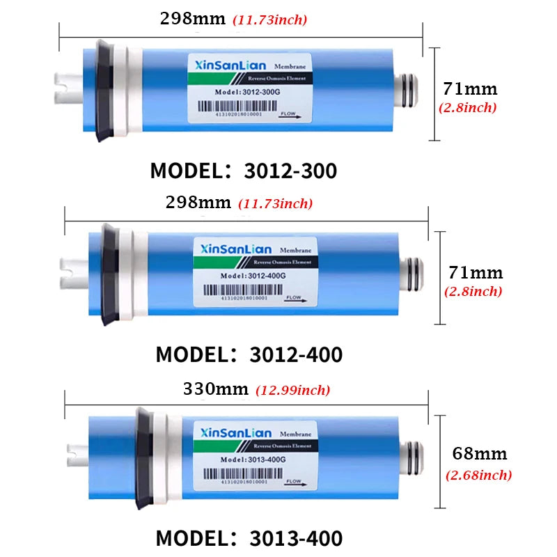 100 125 150 200 GPD Home Kitchen Reverse Osmosis RO Membrane Replacement Water System Filter Purifier Water Drinking Treatment Quick Pick Grocers