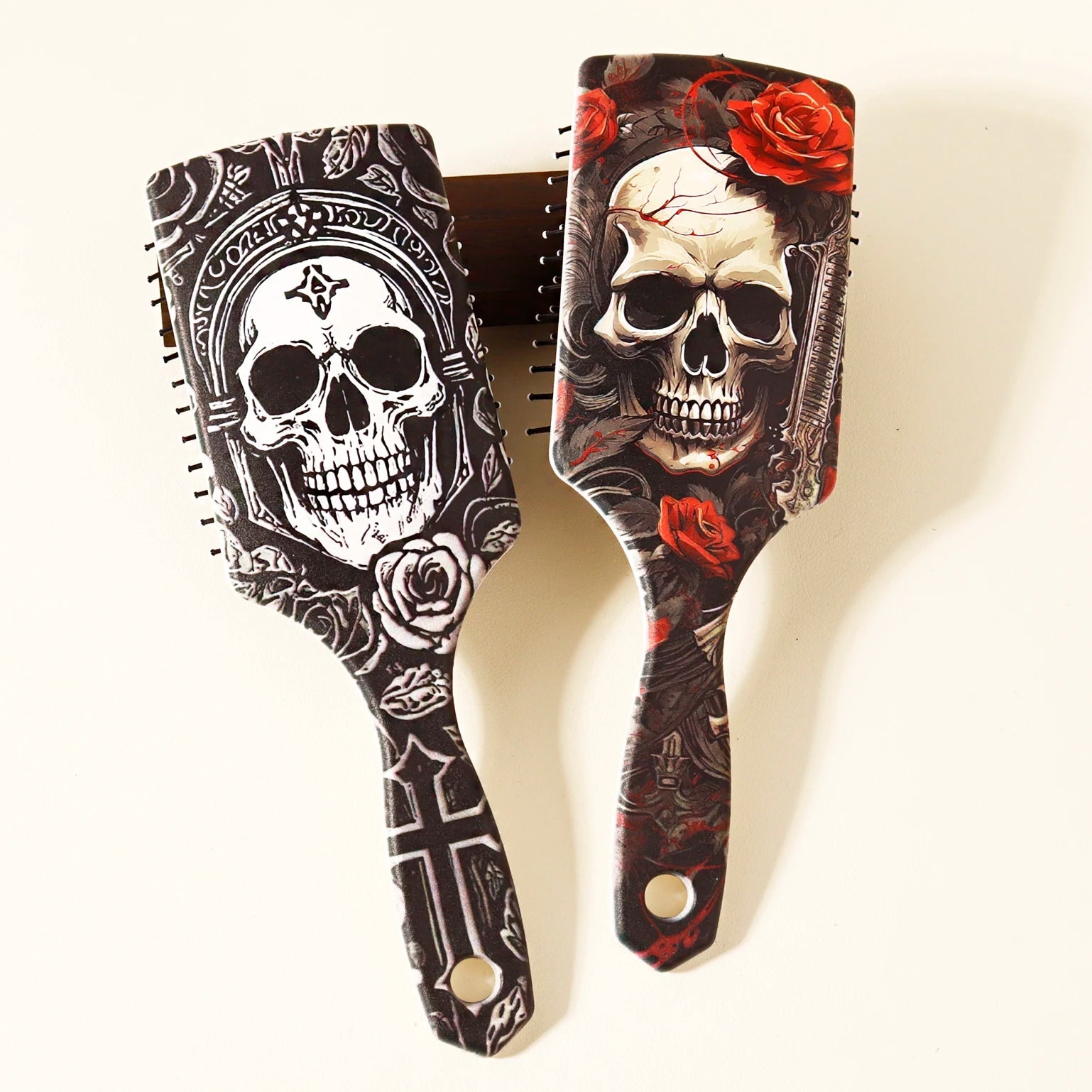 1piece skeleton and flower patterned air cushion comb - massage exfoliating comb, ABS plastic handle,Special for real hair wigs Quick Pick Grocers