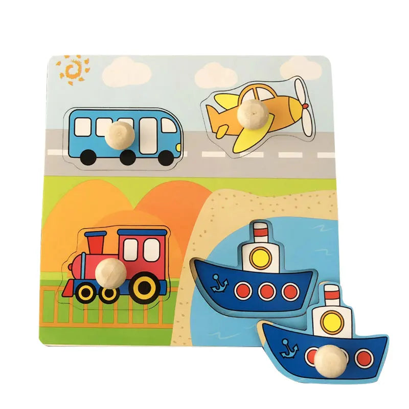 Baby Wooden Puzzles Montessori Toys 1 2 3 Years Toddler Toys Hand Grab Board Alphabet Number Cognition Learning Educational Toys Quick Pick Grocers
