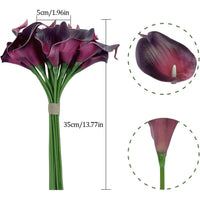 10PCS Artificial Flowers Calla Lily Bouquet for Bridail Fake Flower Mother's Day Easter Wedding Party Home Room Table Decoration Quick Pick Grocers