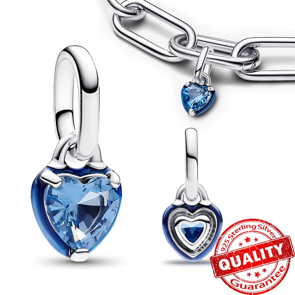 Sparkling Star Mini Dangle Charm Fit Brand Me Bracelet 925 Sterling Silver Me Series Green Heart Mini Charm Girl Party Jewelry Econic Blanks