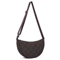 Waist Half Moon Belt Bag Solid Color Crossbody Bag Large Capacity Shoulder Bags Portable Nylon Plaid Travel Bags for Commuting Quick Pick Grocers