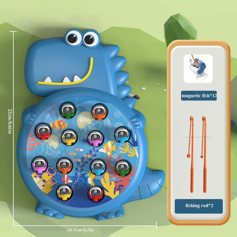 Dinosaur Simple Magnetic Fishing Toys Play Rod Game Toys for Children Baby Montessori with Rod Kids Educational No Rotating Gift Econic Blanks