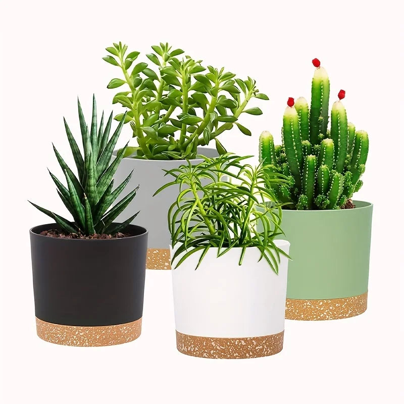 4pcs Flowerpot 5inch Removable Bottom Round Flower Pot Detachable Bottom Flower Pot Home Supplies Breathable Flower Pot Quick Pick Grocers