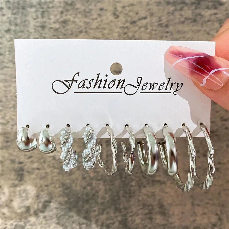 Modyle Gold Color Dangle Earrings Set Butterfly Acrylic Hollow Drop Earrings for Women Heart Hoop Earring Fashion Jewelry Gifts Econic Blanks