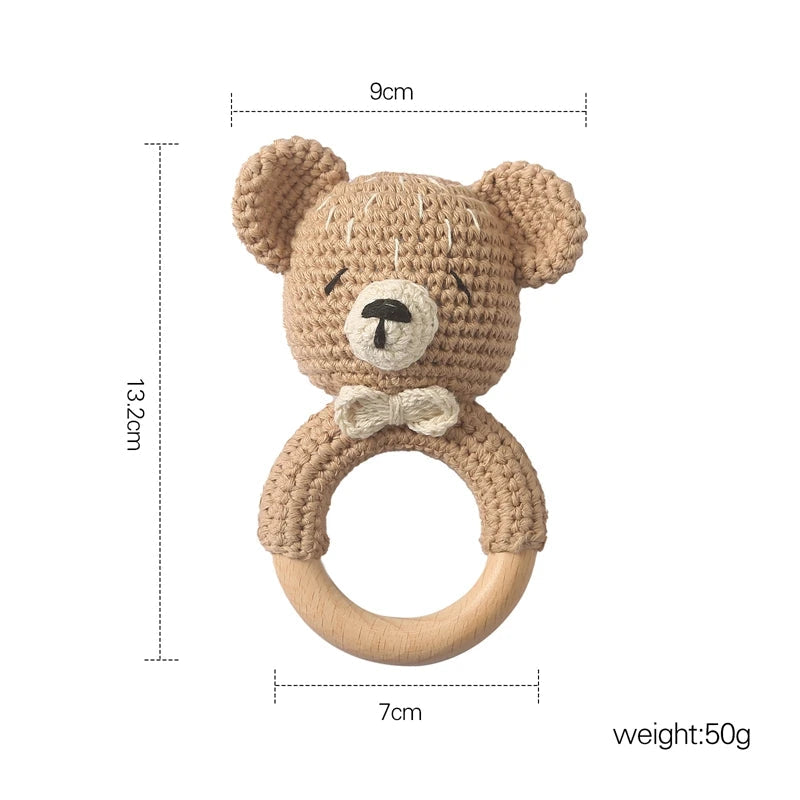 Baby Toys Crochet Animal Rattle Cartoon Music Rattle Toys for Baby Kawaii Teether Rattle Baby Toy 0 12 Months Montessori Toys Purest Peak