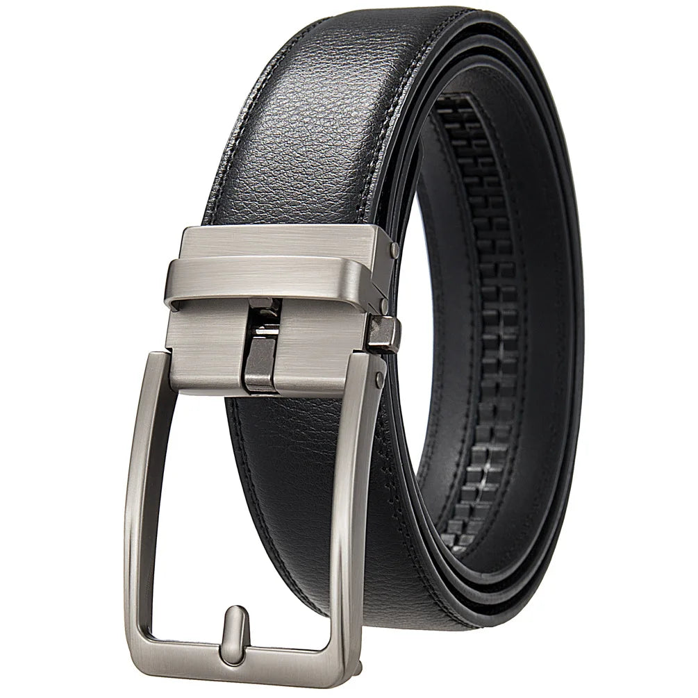 Men's Leather Belts Fashion Automatic Buckle Cowskin Male Belts Luxury Designer Black Brown 3.5cm Quick Pick Grocers