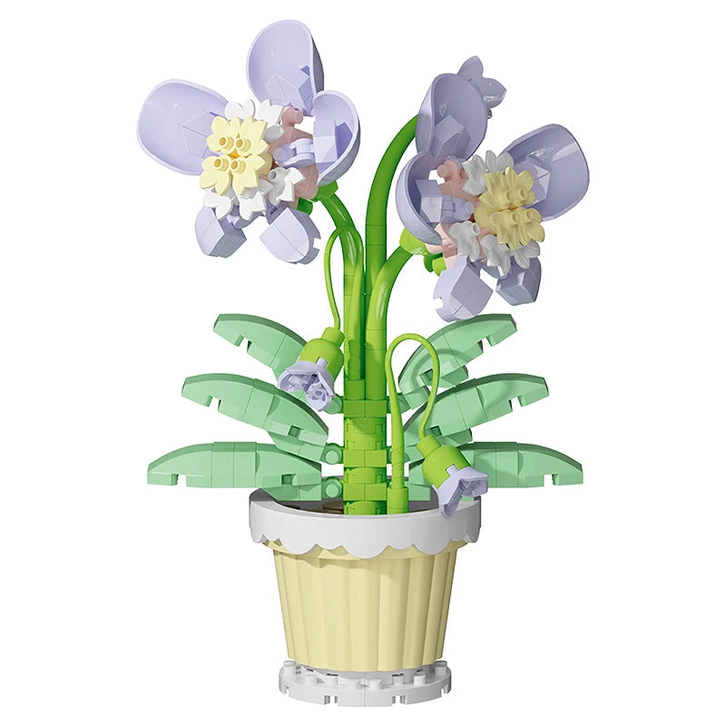 Building block flower potted plant assembly toy decoration micro particle plant potted plant children's toy gift Econic Blanks