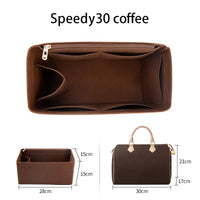 WUTA Felt Insert Bag Organizer For LV Speedy 20 25 30 35 Flap Handbag Inner Bag Makeup Travel Purse Storage Tote Bag Accessories Quick Pick Grocers