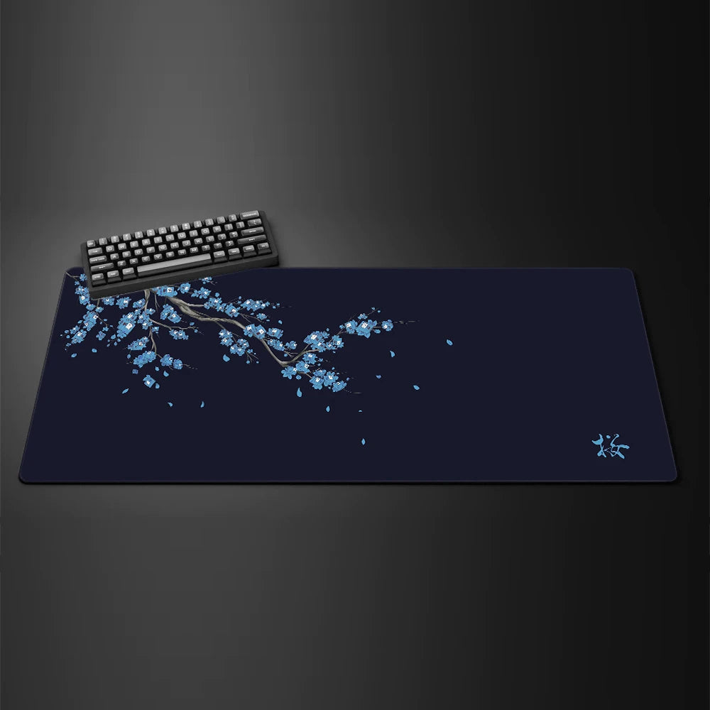 Black Sakura Gaming Mouse Pad Kawaii Purple Desk Mat Large Office Carpet Accessories Cherry Blossom Mousepad Gamer Computer Mats Quick Pick Grocers