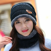 Winter Fleece Scarf Hats Thicken Plush Warm Beanies Wool Knit Caps Men Women Outdoor Cycling Ski Cold Protection Neck Mask Hat Quick Pick Grocers