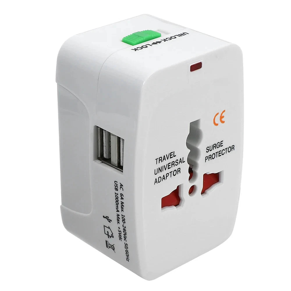 Protable AU US UK EU Converter All in One International Plug Adapter 2 USB Type C Ports World Travel AC Power Charger Adapter Econic Blanks