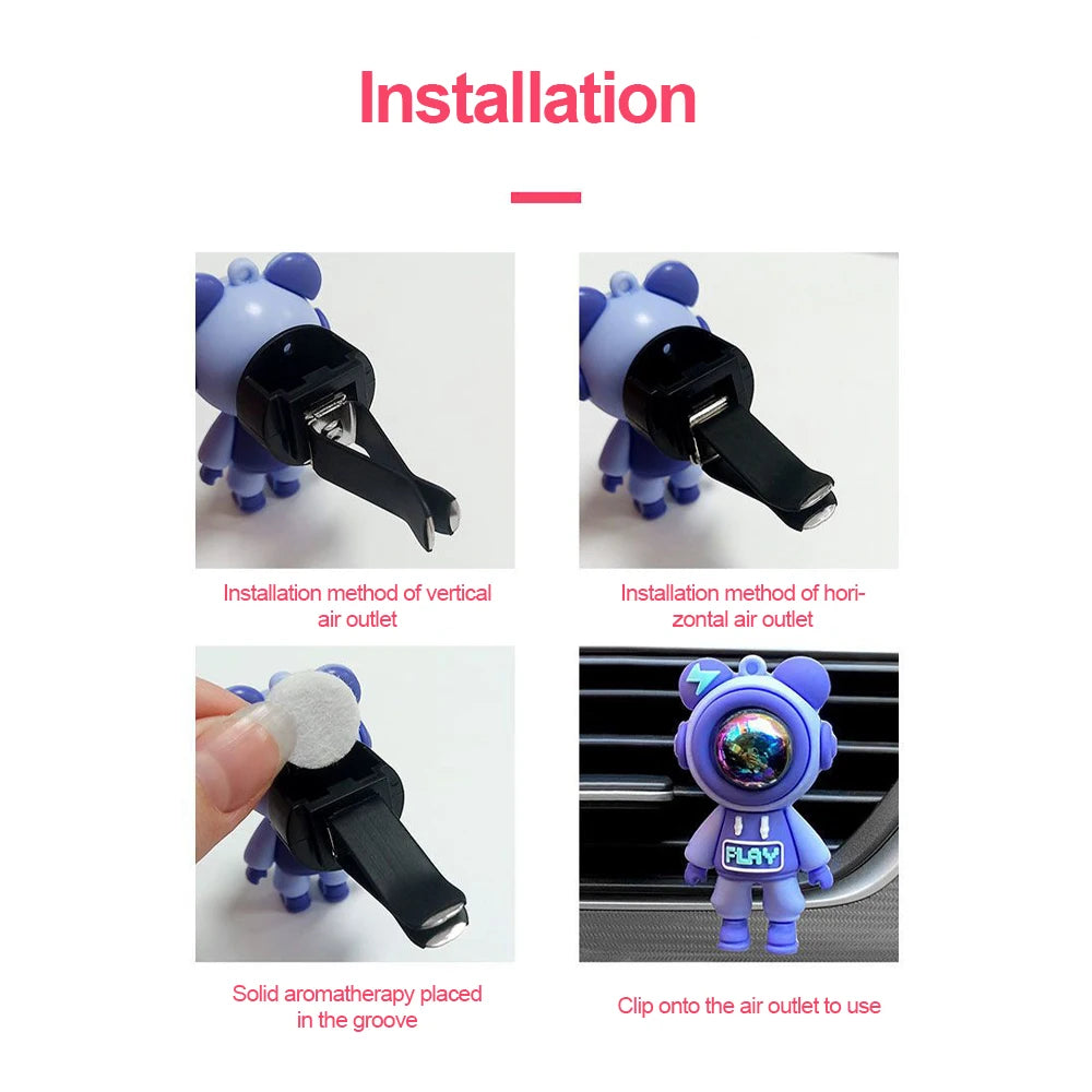 Cute Astronaut Figurines Ornaments Decoration Car Aromatherapy Air Freshener Air Vent Fragrance Interior Perfume Diffuser