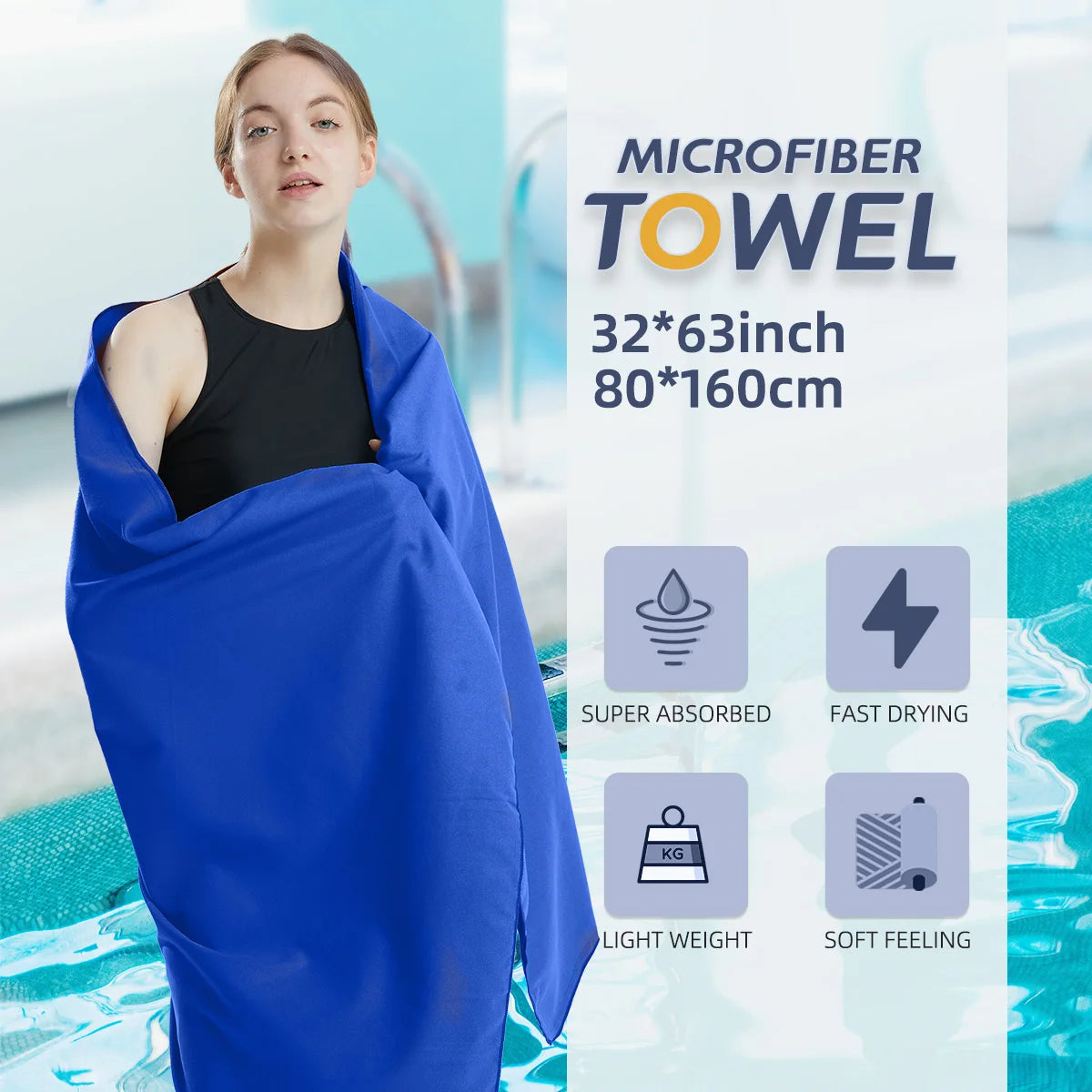 Microfiber Towel Quick Dry Towel Travel Towel Sports Towel Beach Towel Sandproof Soft Light Towel For Swim, Yoga, Gym Econic Blanks