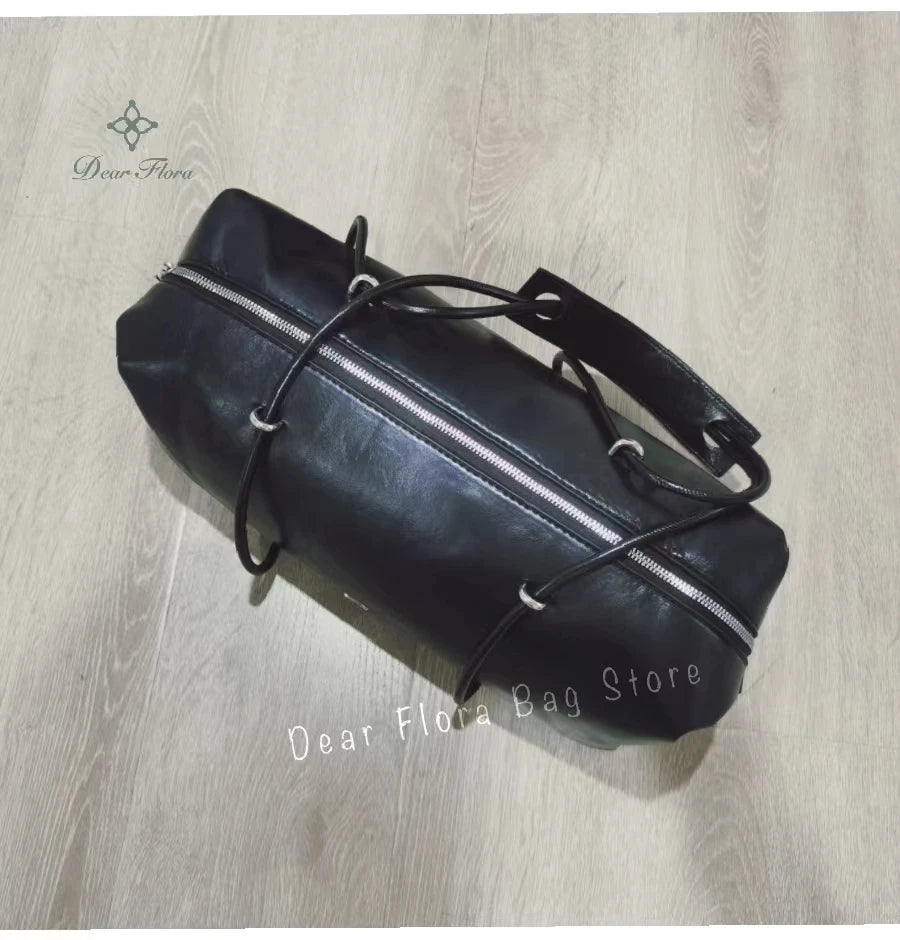 Y2K Women's Bag Large Capacity Boston Pillow Handbag Spicy Girl Fashion Motorcycle Shoulder Bags Vintage Large Capacity Tote Bag Quick Pick Grocers