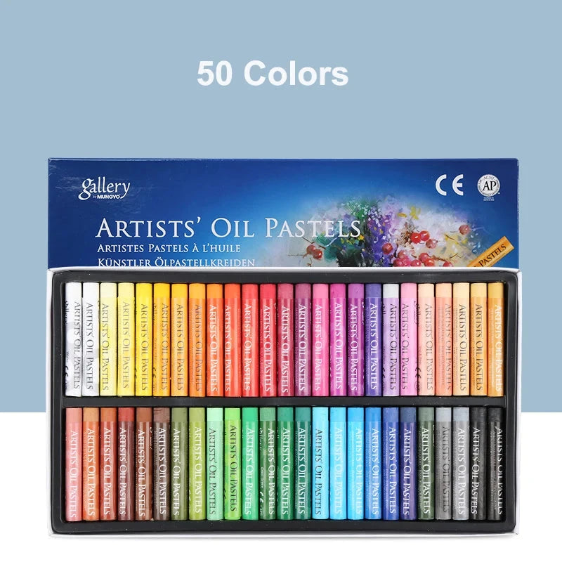 MUNGYO Artist Oil Pastel Set 12/25/50 Professional Painting Drawing Graffiti Art Crayons Washable Round Non Toxic Sticks Econic Blanks