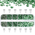 2400pcs+ Shiny Clear Crystal Gems Nail Rhinestones 1.5-4mm Mixed Round Glass Stone Flatback Nail Charms 12grids Nail Diamond DIY Econic Blanks