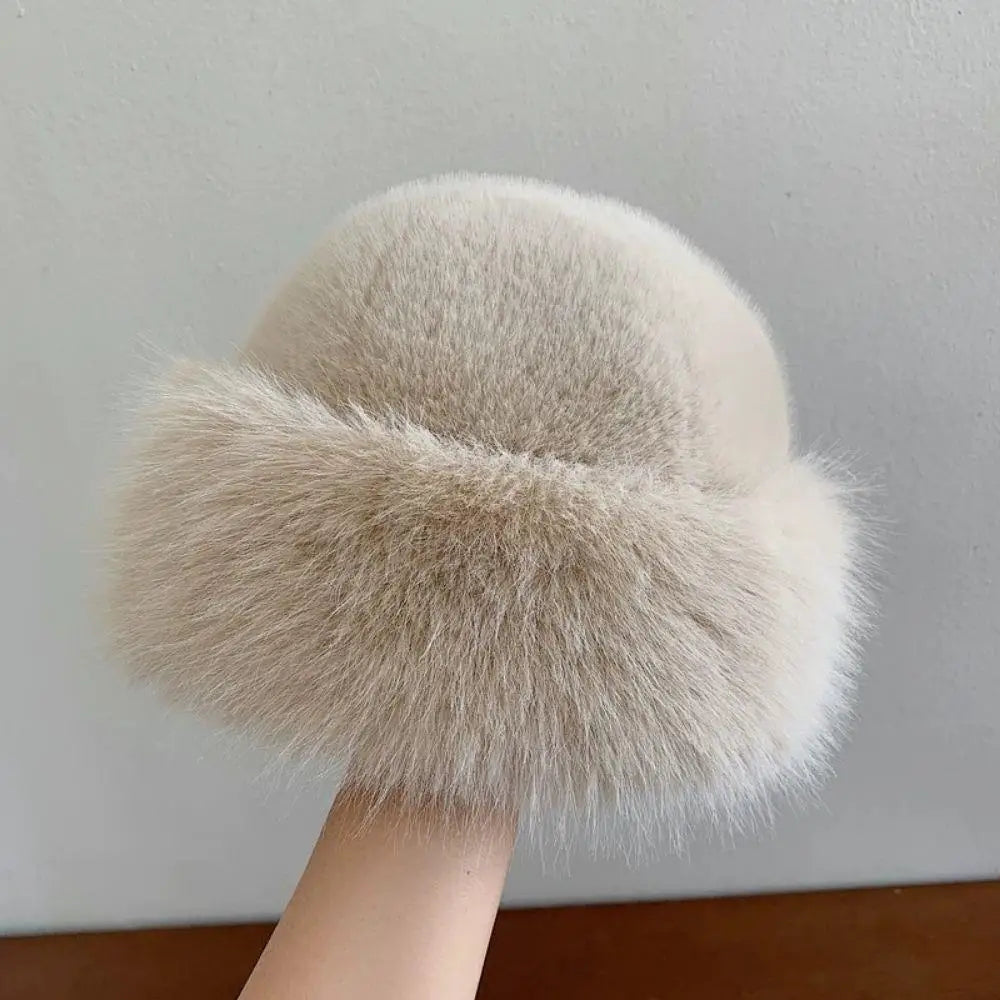 Hot Sale Fur Hat Women Warm Snow Ski Cap Female Faux Fox Fur Thick Warm Winter Hat Lady Windproof Russian Hat Ear Warmer Bonnet Purest Peak