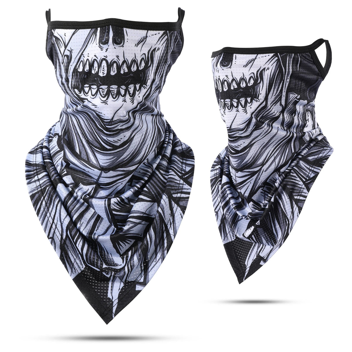 Skull Print Quick-drying Bandana Summer Scarf Breathable Half Face Cover Reusable Neck Gaiter Mask Sport Cycling Hiking Fishing Quick Pick Grocers