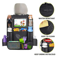 Car Seat Organizer Multifunctional Oxford Fabric Car Back Multi Pocket Storage Bag with Tablet Holder Protector for Kids Econic Blanks