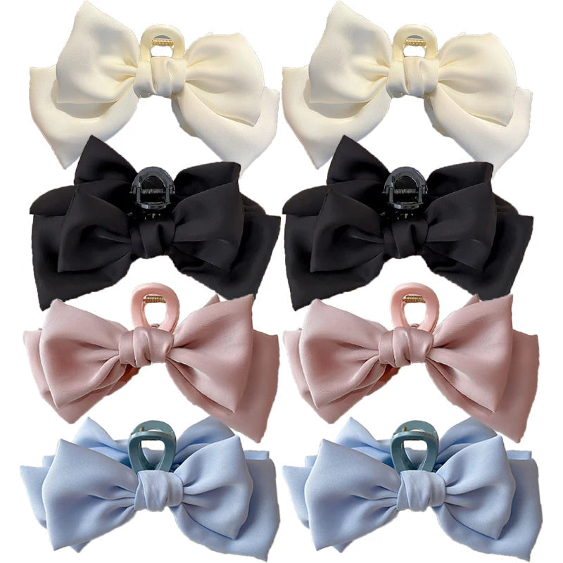 Fashion Women Bow Hairpin Korean Version Of Solid Color Butterfly Satin Hair Clips Girls Hair Accessories Headwear Quick Pick Grocers
