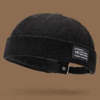 Autumn and winter corduroy brimless casual hat, personalized yuppie hat, men's and women's striped velvet melon skin hat Quick Pick Grocers