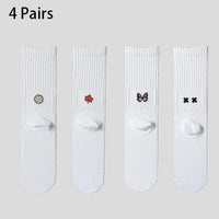 4 Pairs Men's Cotton Work Socks Cushioned Long Running Breathable Ankle Crew Socks  Casual Socks for Men Cycling socks Quick Pick Grocers
