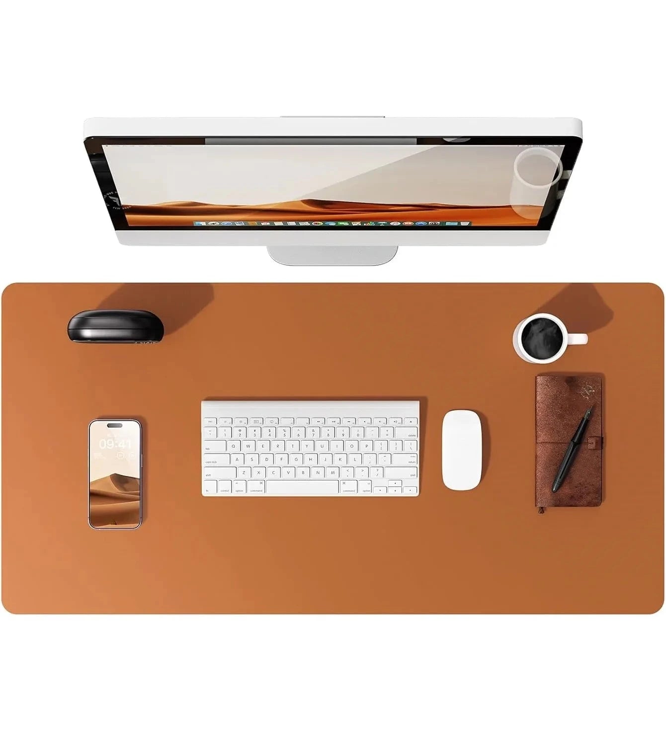 Large Mouse Pad,Office Desk Mat, Leather Desk Pad Protector, Non-Slip PU Leather Desk Blotter, Laptop Desk Pad Econic Blanks