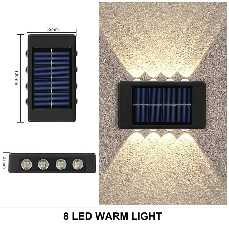 LED Solar Lights Outdoor Solar Wall Lamp Up And Down Light Illuminate for Garden Yard Street Decoration Solar Powered Light Quick Pick Grocers