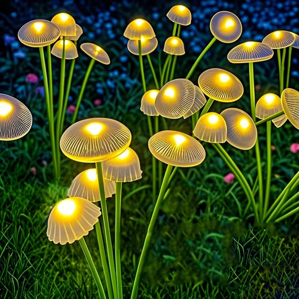 Solar 6LEDS Jellyfish Lights Mushroom Lights Solar Ground Plug Atmosphere Lights Garden Decoration Lights Lawn Lights Econic Blanks