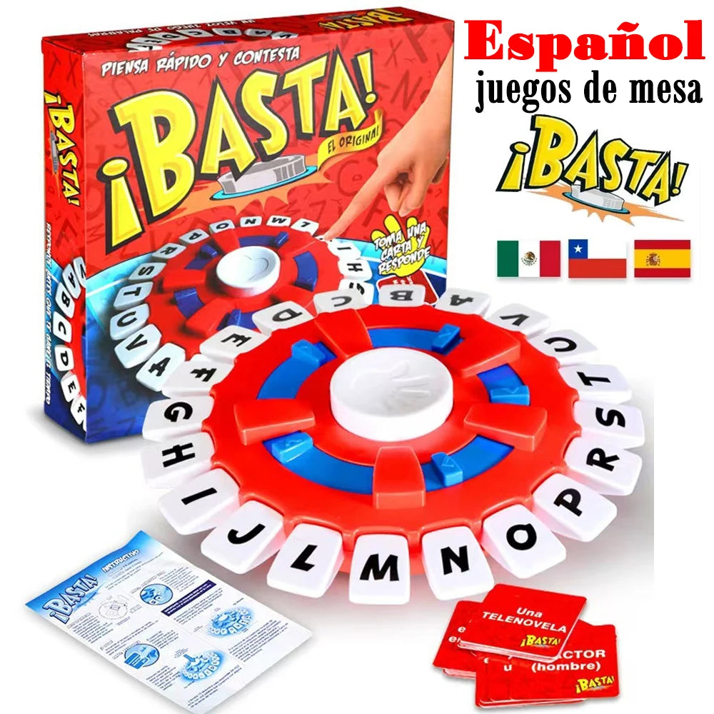 Spanish Basta Game Fast-paced Family Gathering Letter Toys For Adults Children Letters Learning Lengua española Juegos De Mesas Econic Blanks