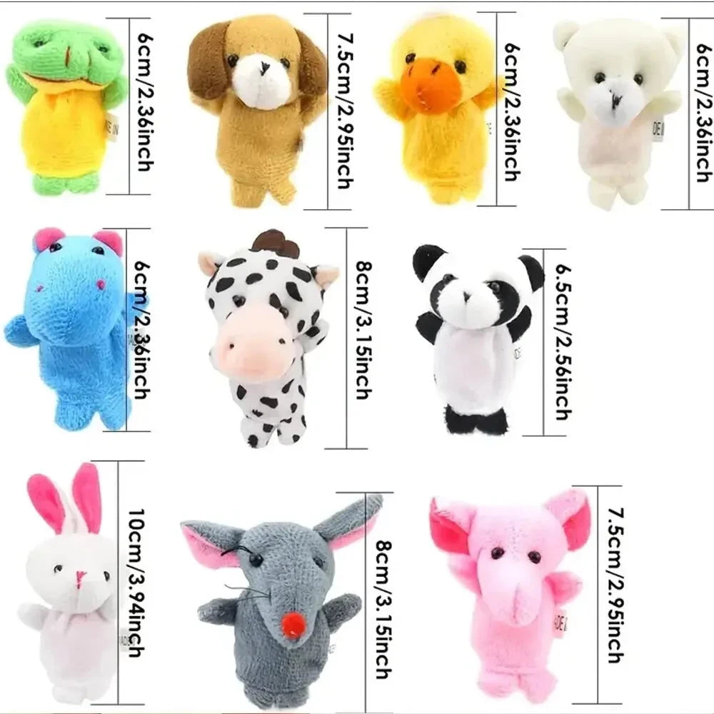 Cartoon Finger Puppets – 1/5/10pcs Plush Hand Dolls for Kids Econic Blanks