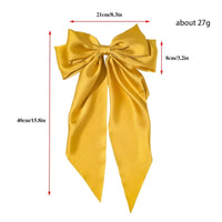 Korean Accessories Hair Clips for Women Girls Big Bowknot Solid Satin Long Ribbon Bows Spring Clamp Barette Cheveux Femme 2023 Quick Pick Grocers