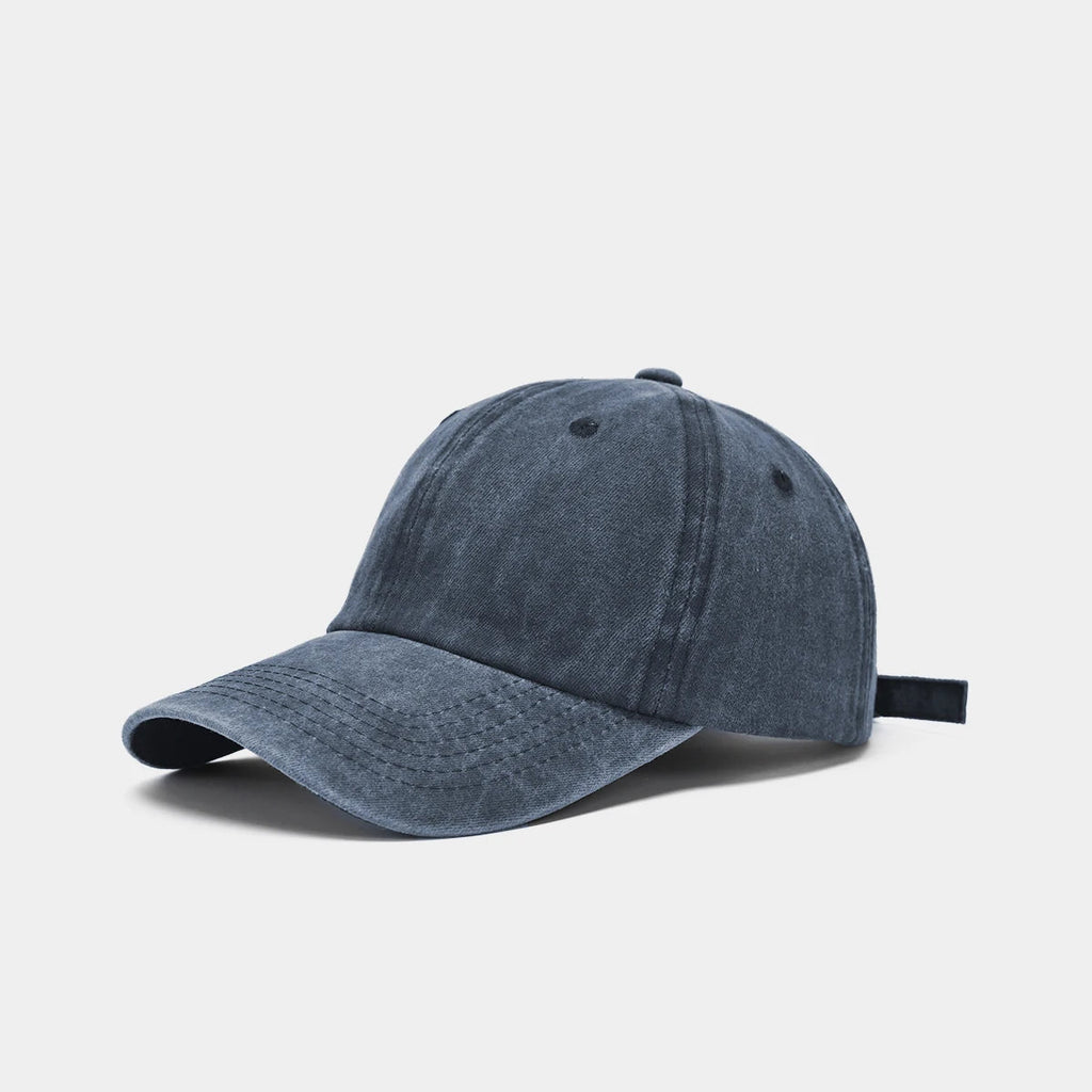 Sunscreen Water Washed MEN'S Baseball Cap with a Small Face, Retro Distressed and Versatile Trendy Duck Tongue Hat, MEN'S Big He Quick Pick Grocers