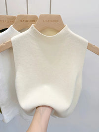Women Knitted Tank Top Summer Fall Slim Sweater Short Sleeveless Solid Spring Autumn Sweaters Pullovers 2026 Quick Pick Grocers