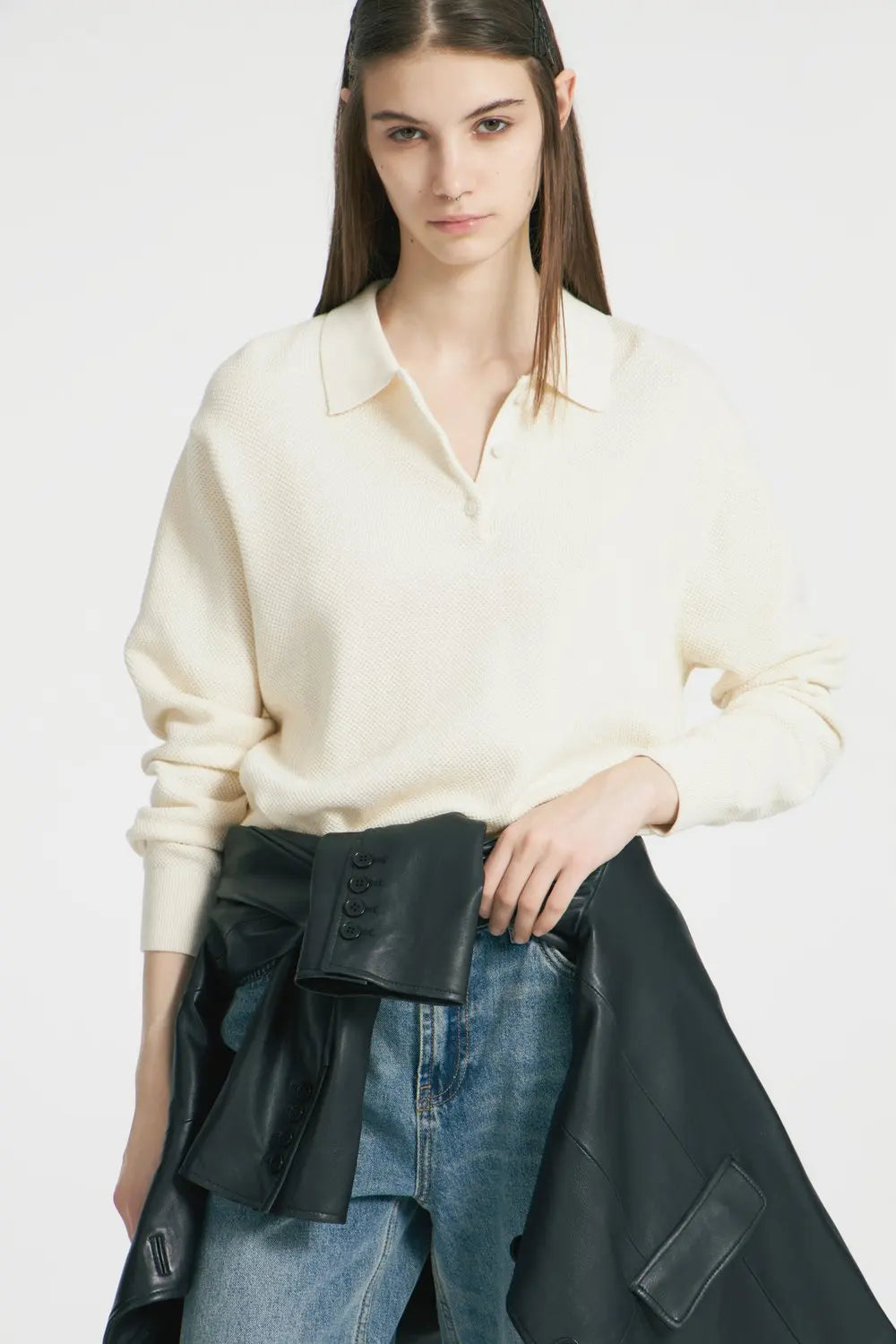Hirsionsan Winter Thick Women Knitted Suits Soft 2 Pieces soft Female Sets Polo Neck Sweater & Wide Leg Pants Knitted Outfit Quick Pick Grocers