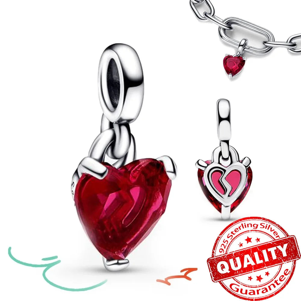 Sparkling Star Mini Dangle Charm Fit Brand Me Bracelet 925 Sterling Silver Me Series Green Heart Mini Charm Girl Party Jewelry Econic Blanks
