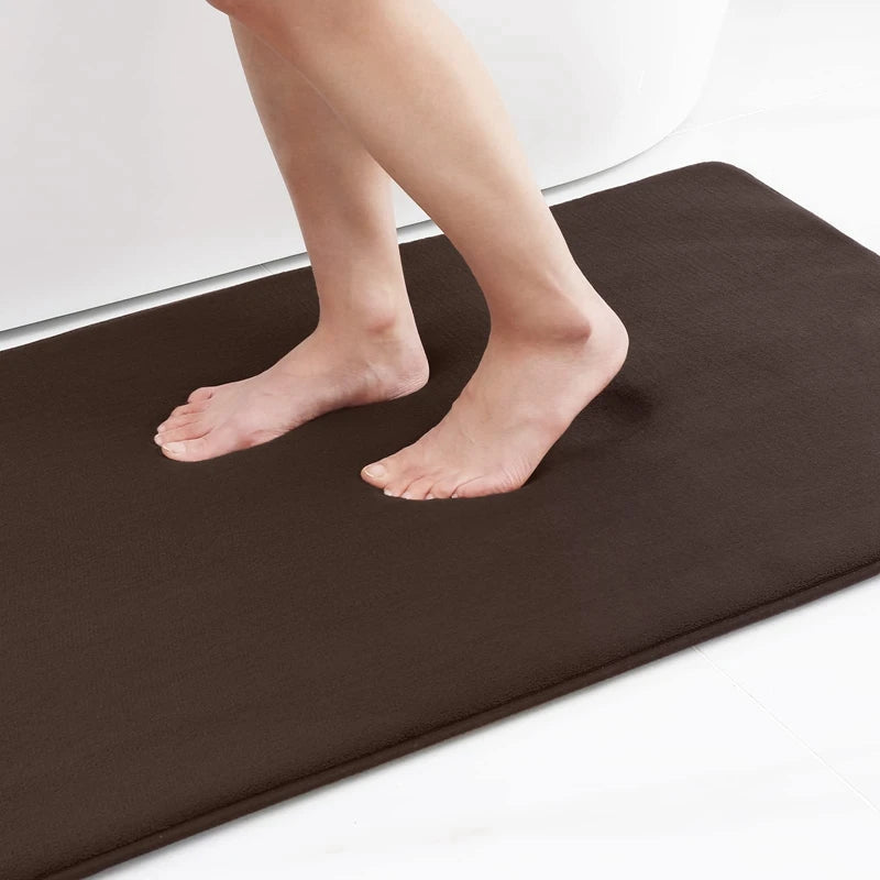 Homaxy Super Absorbent Bath Mat Memory Foam Carpet Non-Slip Toilet Bathroom Rug Soft Living Room Bedroom Shower Decor Foot Rug Quick Pick Grocers