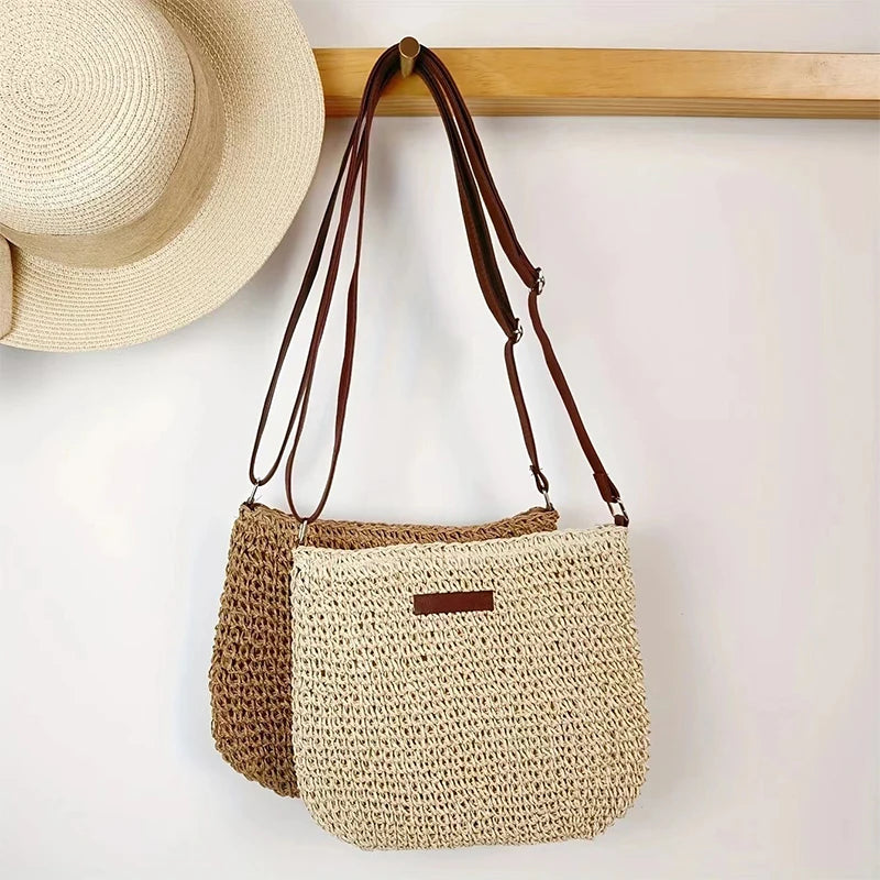 Elegant Light Paper Rope Bag - Bohemian Handmade Style, Hot-Selling Beach/Casual Bag (Crossbody & Shoulder Tote) Quick Pick Grocers