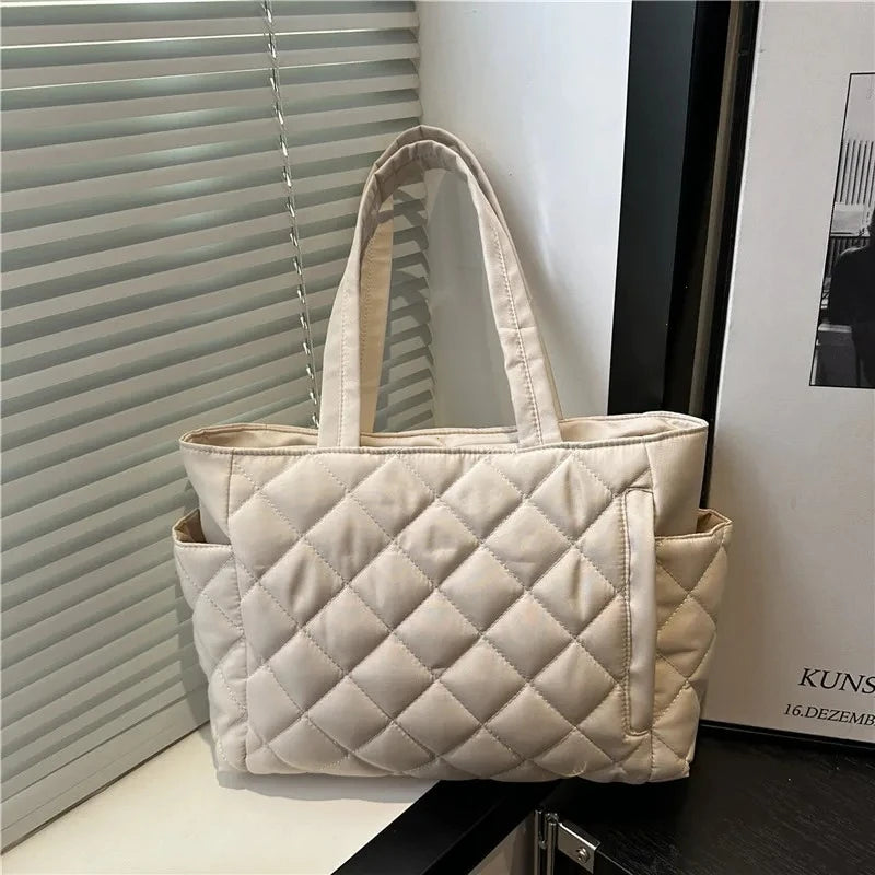Rectangular Large Capacity Single Shoulder Bag for Commuting To Work Korean Style Women's Tote Bag Lightweight Casual Handbag Quick Pick Grocers