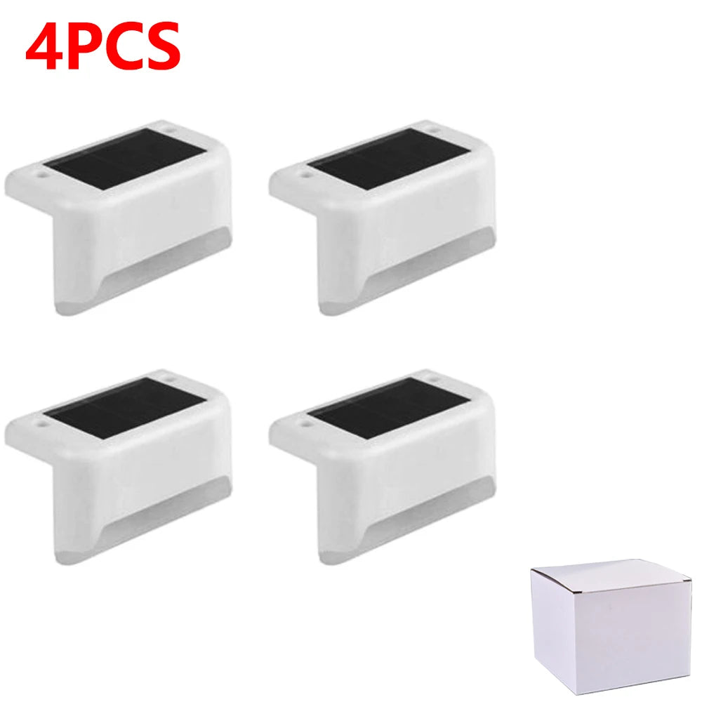 Warm White LED Solar Step Lamp Path Stair Outdoor Garden Lights Waterproof Balcony Light Decoration for Patio Stair Fence Light Econic Blanks