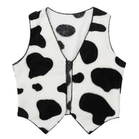 Black White Cowboy Cowgirl Costume Kids Halloween Party Fancy Dress Up Clothes Sleeveless Plush Cardigan Vest Waistcoat Tops Quick Pick Grocers