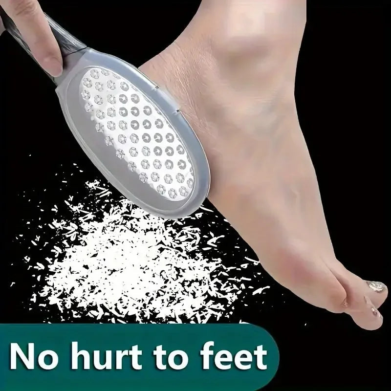 Stainless Steel Foot File - Anti-Splash Ergonomic File with Coarse/Fine Grit, Durable for Home Pedicure & Holiday Gift Quick Pick Grocers